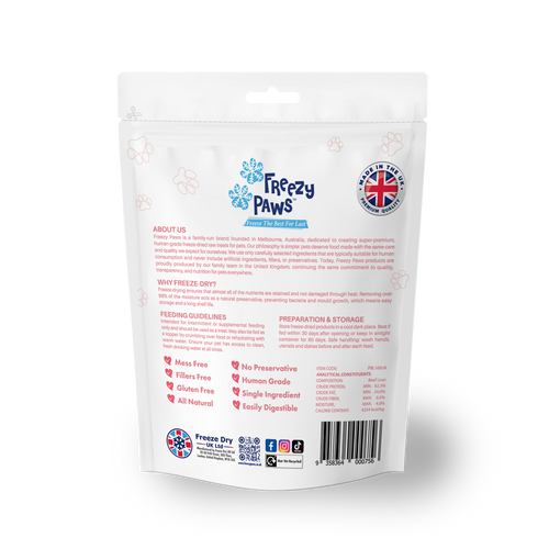 Freeze-Dried Raw Beef Liver Treats (100g)