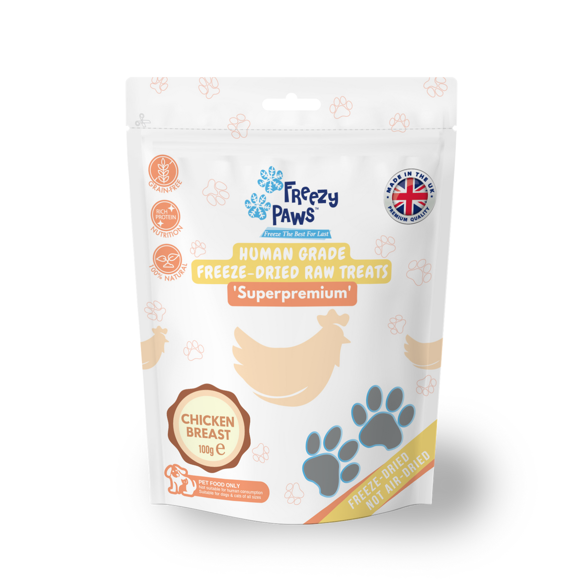Freeze-Dried Raw Chicken Breast Treats (100g)