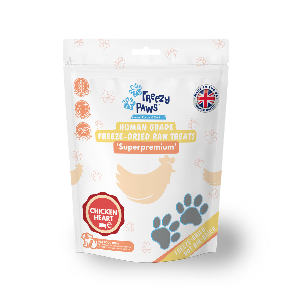 Freeze-Dried Raw Chicken Heart Treats (100g)